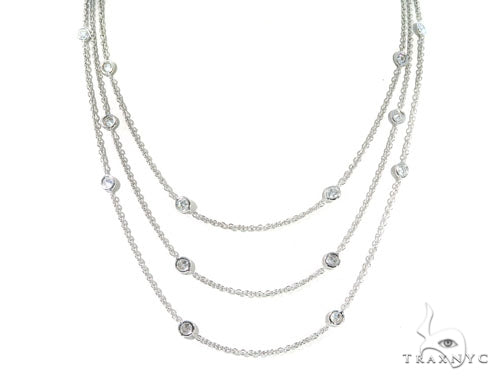 Three Layers Bezel Diamond Necklace 45313 - Image 1