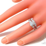 Three Stone Princess Engagement Ring Set 35150 - Image 10