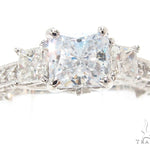 Three Stone Princess Engagement Ring Set 35150 - Image 4