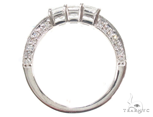 Three Stone Princess Engagement Ring Set 35150 - Image 8