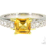 Diamond Citrine Gemstone Ring 44514 - Image 2