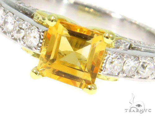 Diamond Citrine Gemstone Ring 44514 - Image 4