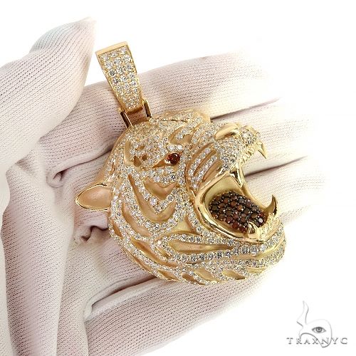 Tiger Head Diamond Pendant 68808 - Image 7