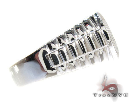 Silver Timepiece Solitaire Ring 25654 - Image 4