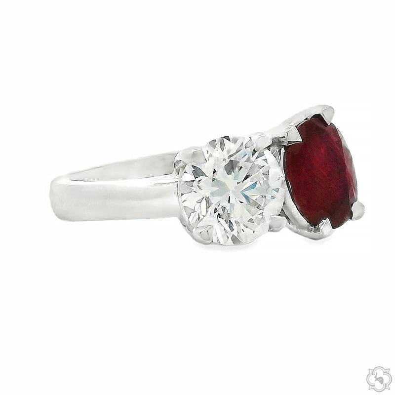 Toi et Moi Ruby & Diamond Ring 70757 - Image 3