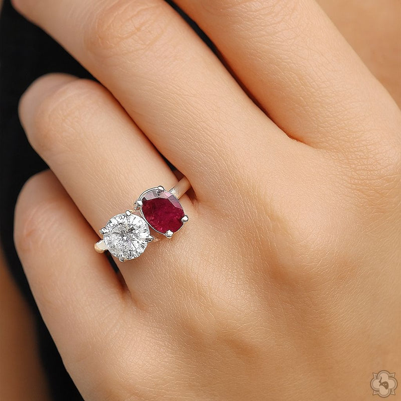 Toi et Moi Ruby & Diamond Ring 70757 - Image 7