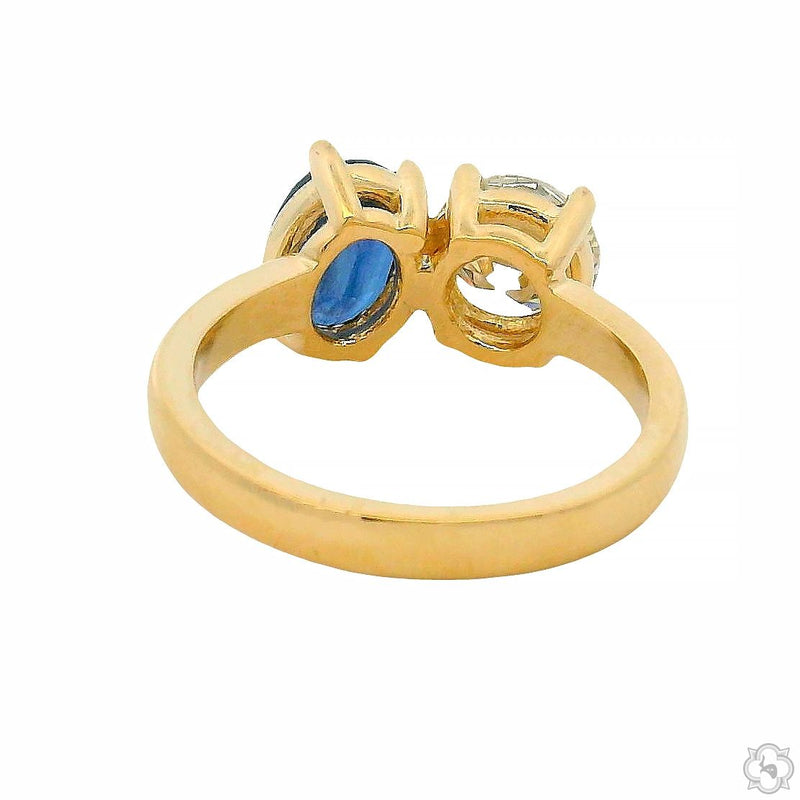 Toi et Moi Sapphire & Diamond Ring 70758 - Image 5