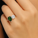 Toi et Moi Sapphire & Diamond Ring 70765 - Image 6