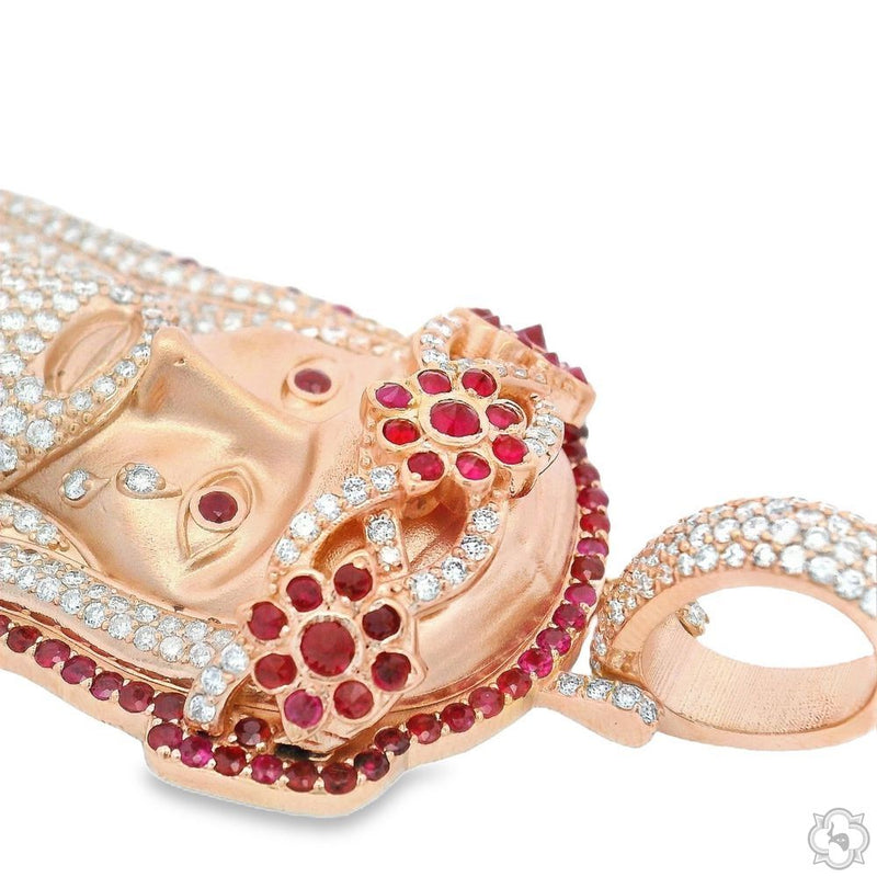 TraxNYC  Ruby and Diamond Crowned Jesus Pendant  -Medium 70174 - Image 4