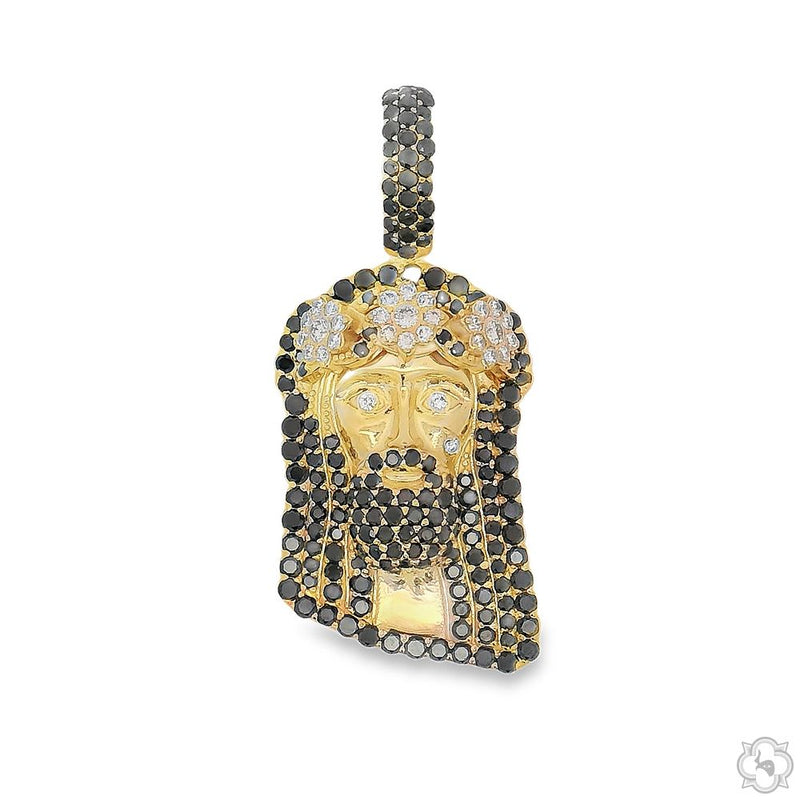TraxNYC Black Diamond Jesus Head Pendant Mini 70186 - Image 1