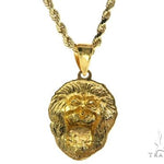 TraxNYC Black Diamond Lion Pendant and Rope Chain Set  61557 - Image 3