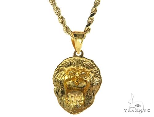 TraxNYC Black Diamond Lion Pendant and Rope Chain Set  61557 - Image 3