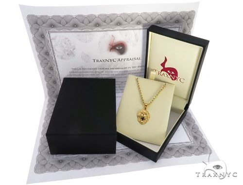 TraxNYC Black Diamond Lion Pendant and Rope Chain Set  61557 - Image 7