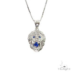 TraxNYC Blue Sapphire Lion Pendant and Box Chain Set 66832 - Image 1
