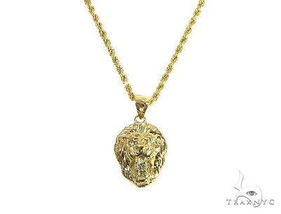 TraxNYC Diamond Lion Pendant and Rope Chain Set 66024 - Image 1