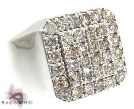 TraxNYC Heavy Silver Diamond Ring 25649 - Image 1