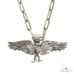TraxNYC Mini Eagle Pendant Paperclip Chain Set .925 Silver 69999 - Image 1