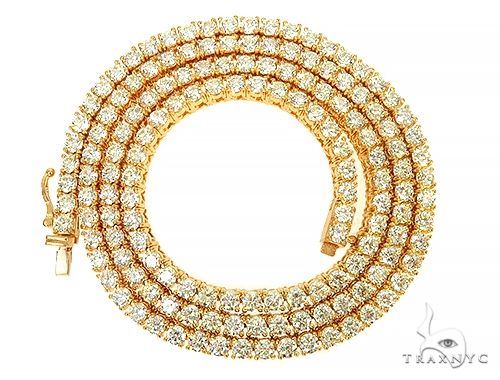 TraxNYC 14K Yellow Gold Diamond Tennis Chain 66007 - Image 4