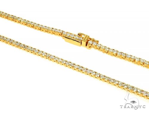 TraxNYC Signature 2 Pointers 14K Yellow Gold Diamond Tennis Chain 66009 - Image 2