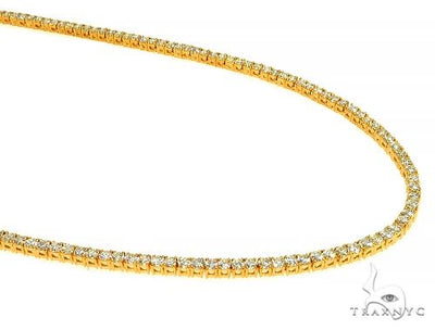 TraxNYC Signature 4 Pointers 14K Yellow Gold Diamond Tennis Chain 66010 - Image 1