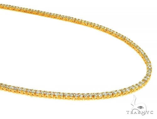 TraxNYC Signature 4 Pointers 14K Yellow Gold Diamond Tennis Chain 66010 - Image 1