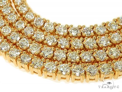 TraxNYC Signature 7 Pointers 14K Yellow Gold Diamond Tennis Chain 66005 - Image 3