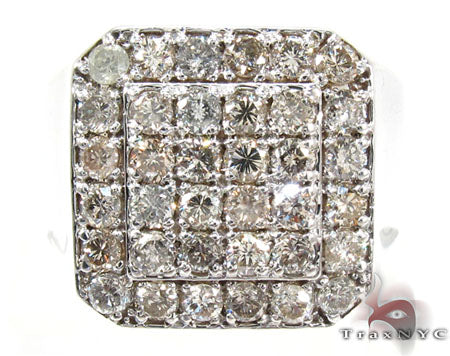 TraxNYC Heavy Silver Diamond Ring 25649 - Image 2