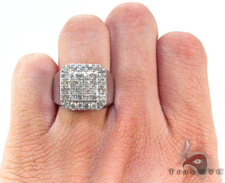 TraxNYC Heavy Silver Diamond Ring 25649 - Image 7