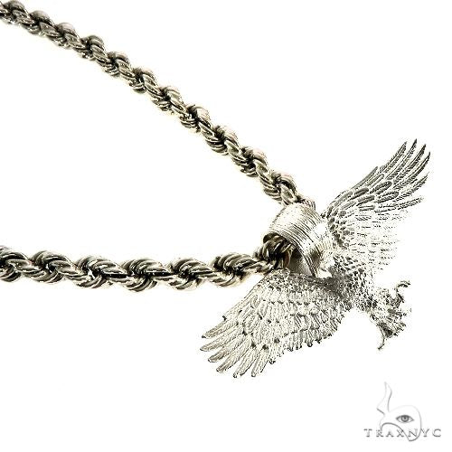 TraxNYC Silver Eagle Pendant Rope Chain Set 67200 - Image 2