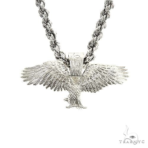 TraxNYC Silver Eagle Pendant Rope Chain Set 67200 - Image 3