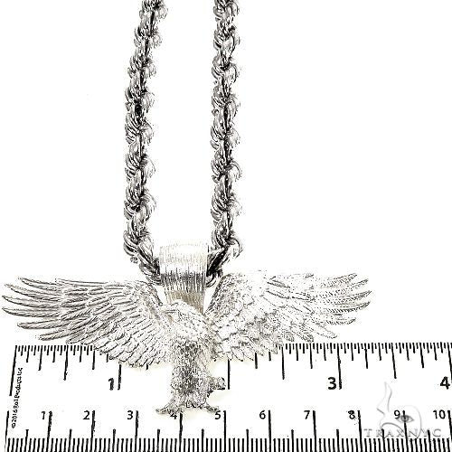 TraxNYC Silver Eagle Pendant Rope Chain Set 67200 - Image 5