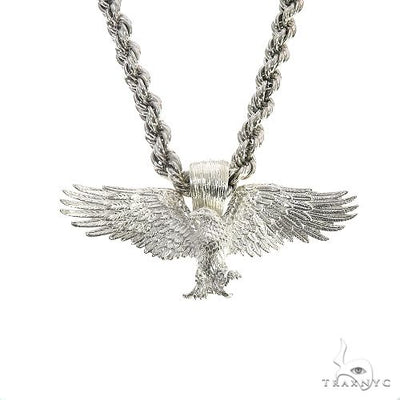 TraxNYC Silver Eagle Pendant Rope Chain Set 67200 - Image 1