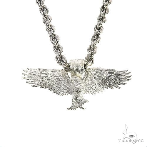 TraxNYC Silver Eagle Pendant Rope Chain Set 67200 - Image 1