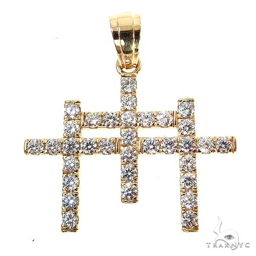 TraxNYC Triple Cross Diamond Pendant  68948 - Image 1