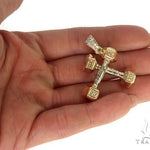 14K Two Tone Big Dumbbells Barbells Fitness Pendant 66106 - Image 5