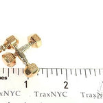 14K Two Tone Big Dumbbells Barbells Fitness Pendant 66106 - Image 7