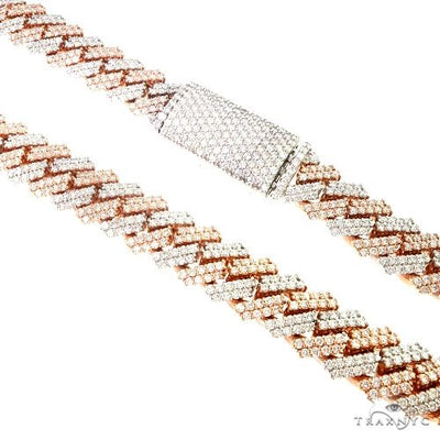 Two Tone Prong Set Diamond Cuban Chain 66852 - Image 1