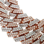 Two Tone Prong Set Diamond Cuban Chain 66852 - Image 4