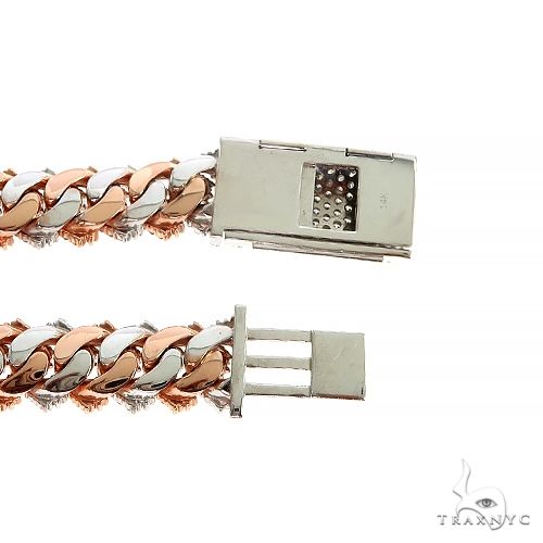 Two Tone Prong Set Diamond Cuban Chain 66852 - Image 6