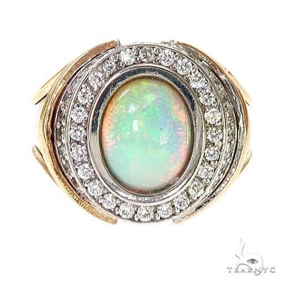 UnCut Gems TraxNYC Opal Diamond 2-Tone Gold Ring 67247 - Image 1