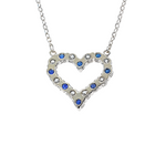 Blue Sapphire Diamond Heart Necklace 67484