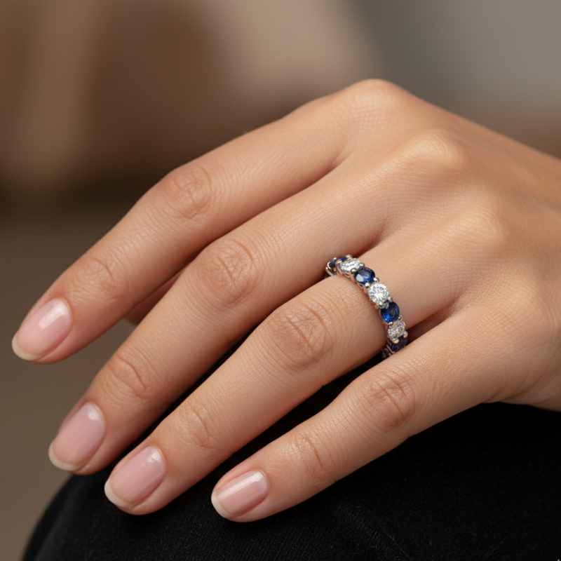 Blue Sapphire Diamond Ring 26860