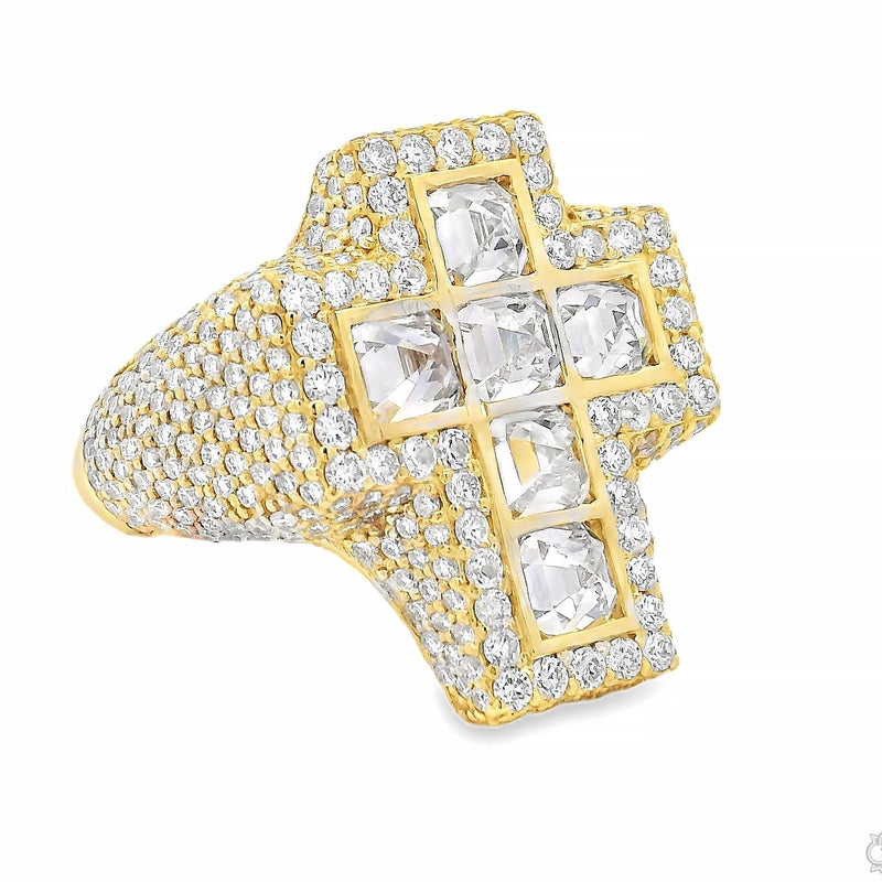 Upside Down Asscher Diamond Cross Ring 70829 - Image 2