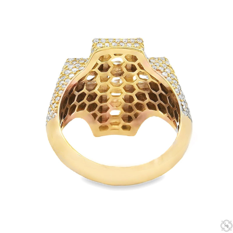 Upside Down Asscher Diamond Cross Ring 70829 - Image 4