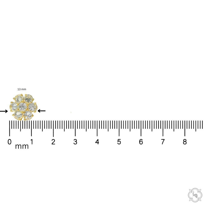 25PT Upside Down Diamond Flower Earrings 13 mm 70717 - Image 6