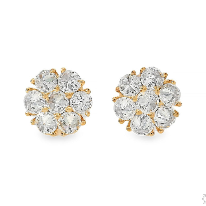 10PT Upside Down Diamond Flower Earrings 9 mm 70715 - Image 1