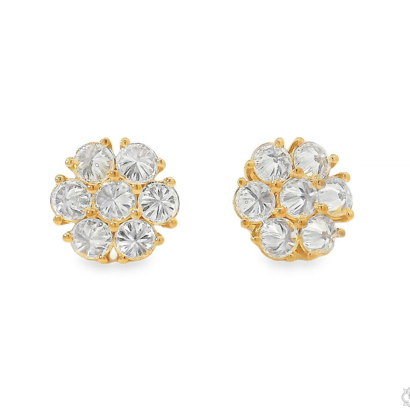 15PT Upside Down Diamond Flower Earrings 11 mm 70716 - Image 1