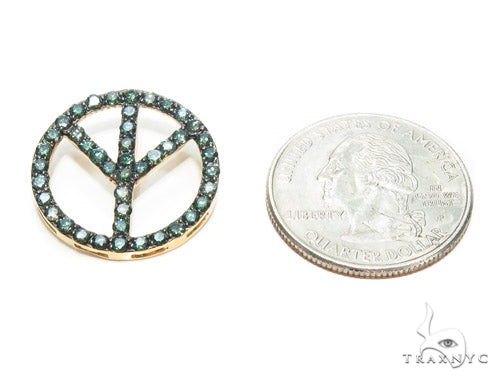 Upside Down Peace Diamond Pendant 40932 - Image 5