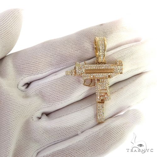 Uzi submachine Gun Diamond Pendant 68880 - Image 7