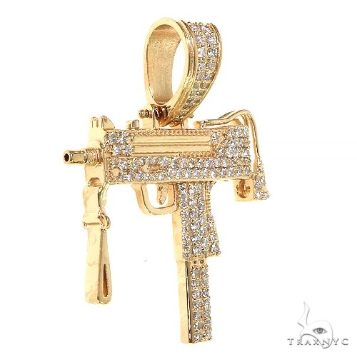 Uzi submachine Gun Diamond Pendant 68881 - Image 2